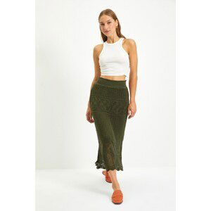 Trendyol Khaki Knitted Detailed Knit Skirt