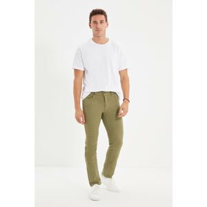 Trendyol Khaki Men's Straight Fit Cropped Belt Waist Trousers