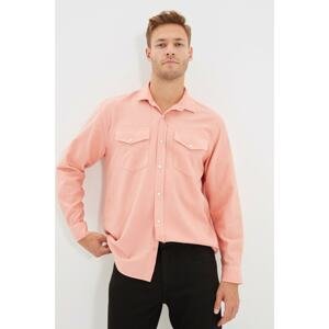 Trendyol Salmon Men Regular Fit Shirt Collar Double Pocket Covered Overshirt Shirt