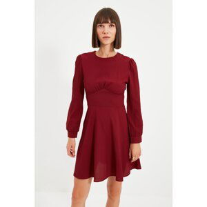 Trendyol Burgundy Pleated Dress