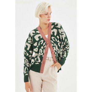 Trendyol Stone Jacquard Knitwear Cardigan