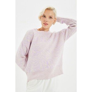 Trendyol Lilac Jacquard Knitwear Sweater