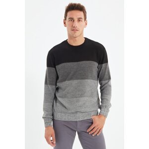 Trendyol Black Men's Crew Neck Slim Fit Knitwear Sweater