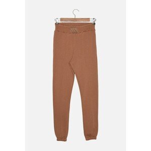 Trendyol Camel Rib Detailed Basic Jogger Knitted Thick Sweatpants