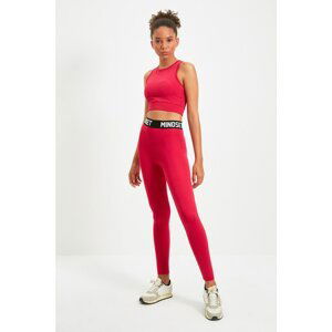 Trendyol Pink Slogan Printed Fitness Tights