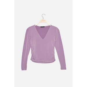 Trendyol Lilac Square Collar Knitted Blouse Blouse