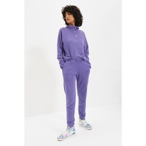 Trendyol Lilac Basic Jogger Washed Knitted Sweatpants