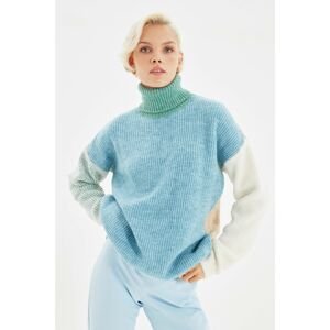 Trendyol Blue Turtleneck Knitwear Sweater