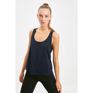 Trendyol Navy Blue Halter Collar Sports Singlet