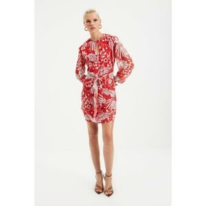 Trendyol Red Collar and Tie Detailed Dress