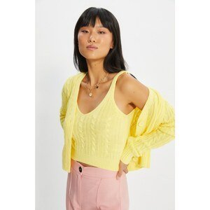 Trendyol Yellow Buttoned Knitwear Cardigan