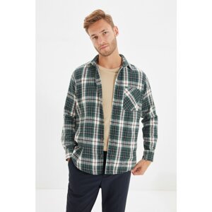 Trendyol Green Men's Slim Fit Lumberjack Plaid Buttoned Collar Shirt