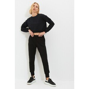 Trendyol Black Embroidered Knitted Sweatpants