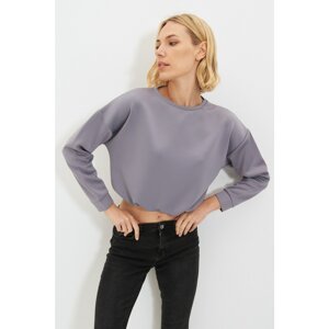 Trendyol Gray Crew Neck Knitted Sweatshirt