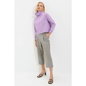 Trendyol Lilac Turtleneck Basic Raised Knitted Thick Sweatshirt