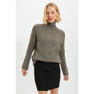 Trendyol Anthracite Standing Collar Knitwear Sweater