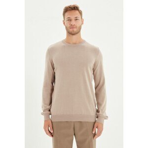 Trendyol Mink Men Slim Fit Crew Neck 100% Cotton Basic Sweater