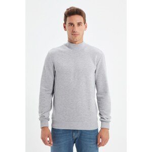 Trendyol Gray Men's Stand Up Collar Long Sleeve Sweatshirt