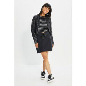 Trendyol Black Waist Detailed Denim Skirt