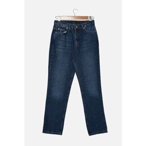 Trendyol Dark Blue High Waist Petite Bootcut Jeans