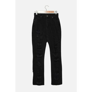 Trendyol Black Ripped Detailed High Waist Bootcut Jeans