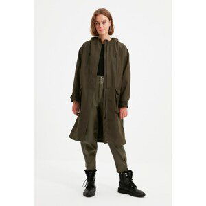 Trendyol Khaki Hooded Collar Coat