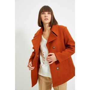 Trendyol Brown Button Closure Wool Cachet Coat