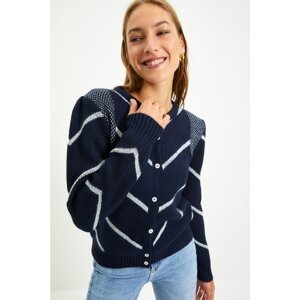 Trendyol Navy Blue Sleeve Detailed Knitwear Cardigan