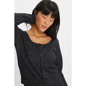 Trendyol Black Buttoned Soft Knitted Cardigan