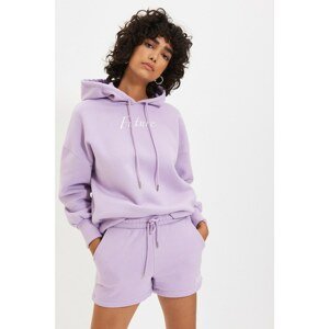 Trendyol Lilac Hooded Knitted Tracksuit Set