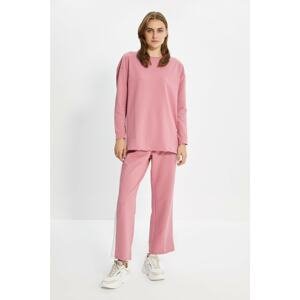 Trendyol Dried Rose Knitted Tracksuit Set