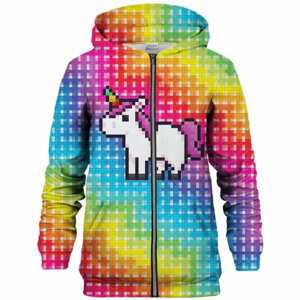 Bittersweet Paris Unisex's Pixel Unicorn Zip Hoodie Hkz-U-Pc Bsp038