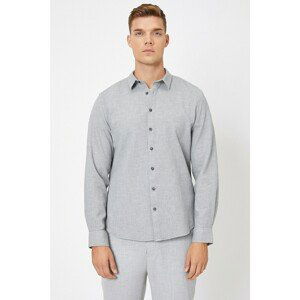 Koton Men's Gray Classic Collar Shirt