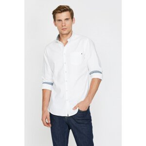 Koton Men's White Pocket Detailed Shirt