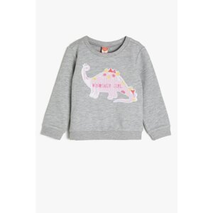 Koton Gray Baby Girl Printed Sweatshirt