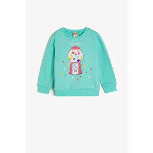 Koton Baby Girl Green Green Printed Sweatshirt