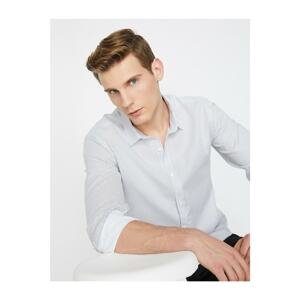 Koton Men's White Classic Collar Long Sleeve Shirt