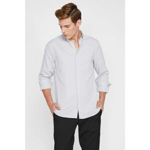 Koton Men's Gray Classic Collar Shirt