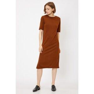 Koton Women's Brown Slit Detailed Dress