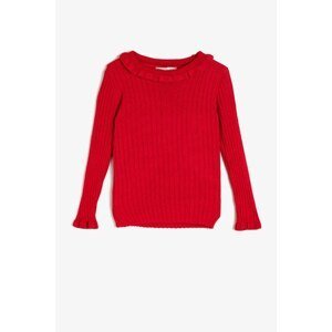 Koton Girl Red Collar Detailed Sweater