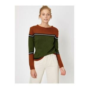 Koton Women's Color Block Striped Sweater
