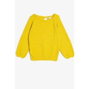 Koton Girl's Yellow Crew Neck Sweater