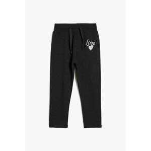 Koton Girl's Black Printed Sweatpants