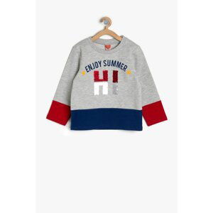 Koton Gray Boy's Sequin Detailed Sweatshirt