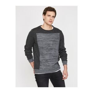 Koton Men's Gray Patterned Knitwear Sweater