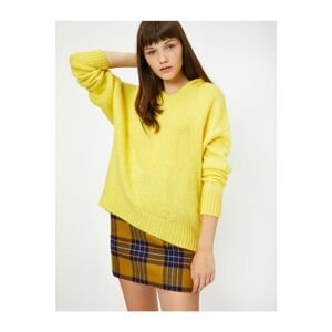 Koton Women's Yellow Knitted Long Sleeve Sweater