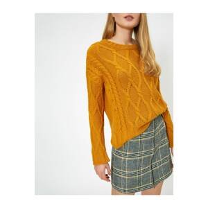 Koton Women's Mustard Knitted Sweater