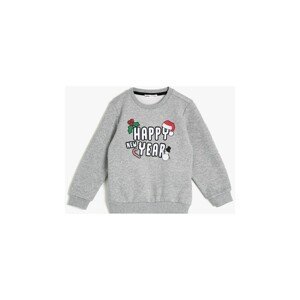 Koton Gray Kids New Year Themed Sweatshirt