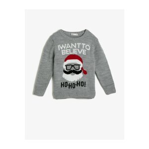 Koton Boy Gray Christmas Themed Knitwear Sweater