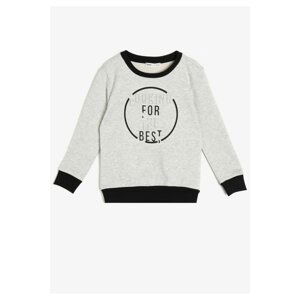 Koton Boy's Ecru Letter Printed Sweatshirt